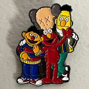 Kaws Sesame Street Mash Up Pin Hat Brooch Pins Streetwear Hats Elmo Bert Ernie